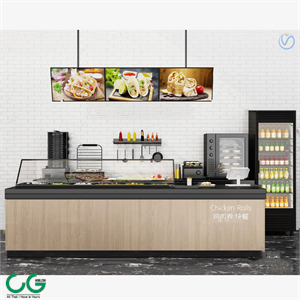 3d model of modern fast food restaurant bar